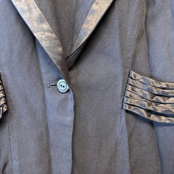 Jaclyn Hart Soft Blazer Artistic Office Vixen Detailed Work Single Button Light - Picture 3 of 8